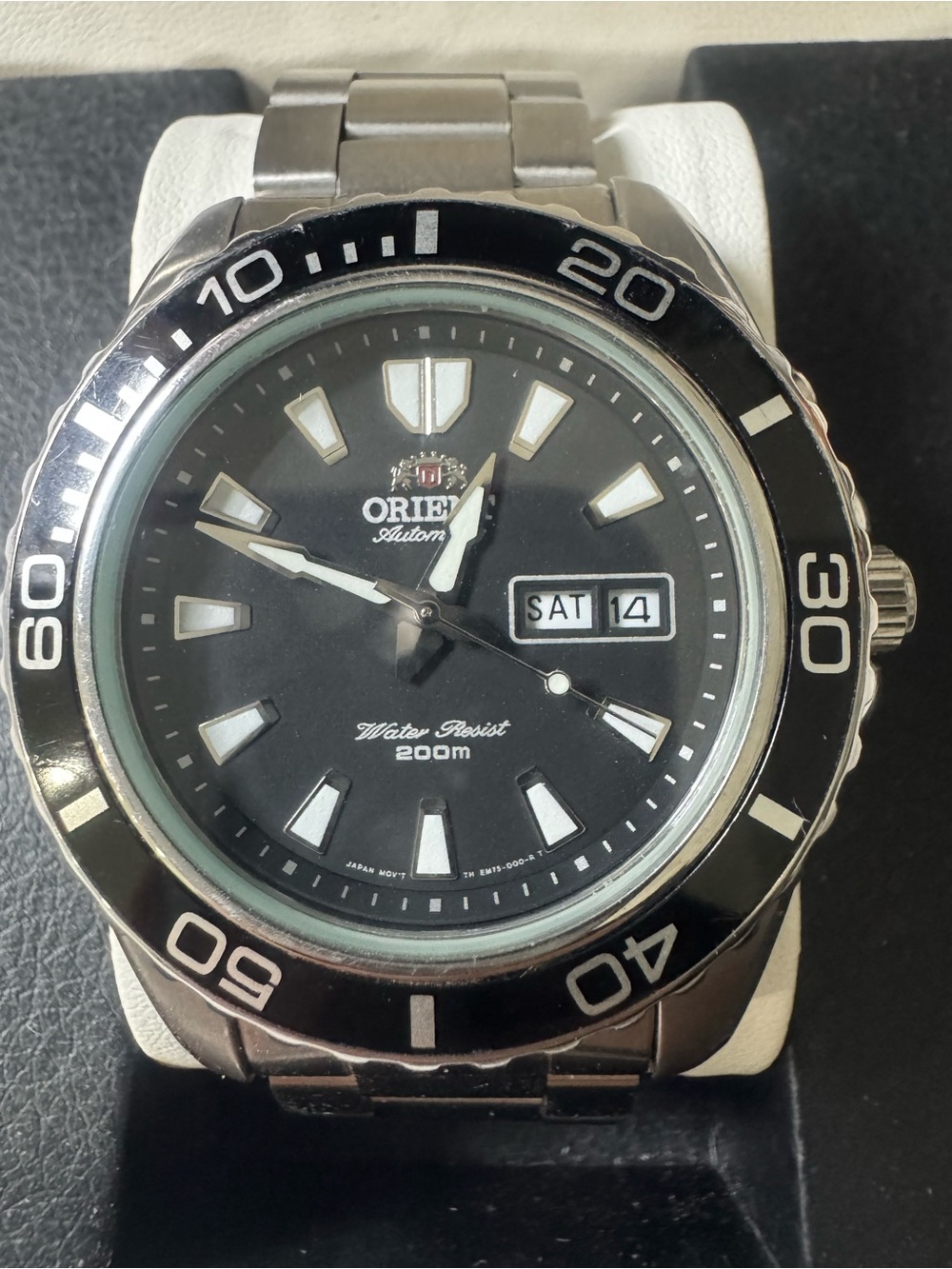 #201 Orient Men's Automatic Dive Watch - Black Dial, Stainless Steel
